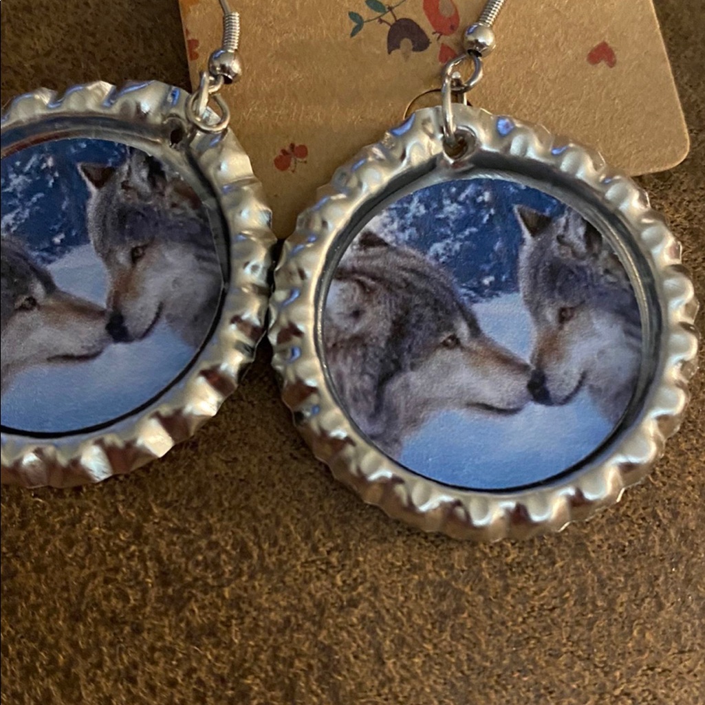 Wolf Dangle Earrings